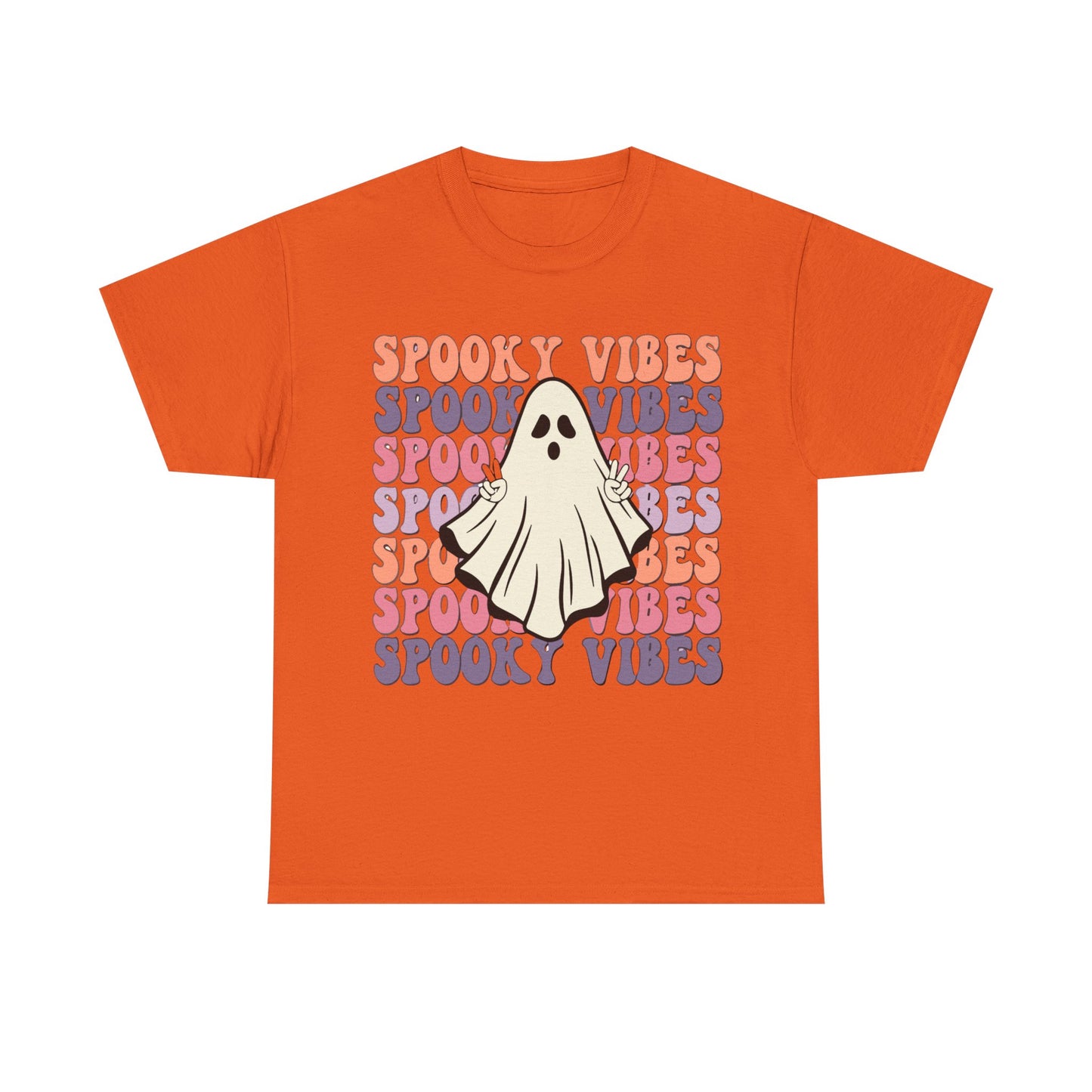 Spooky Vibes Tee - Unisex Heavy Cotton Shirt for Halloween, Casual Wear, Ghost Lovers, Fall Fashion, Trick or Treat T-Shirt