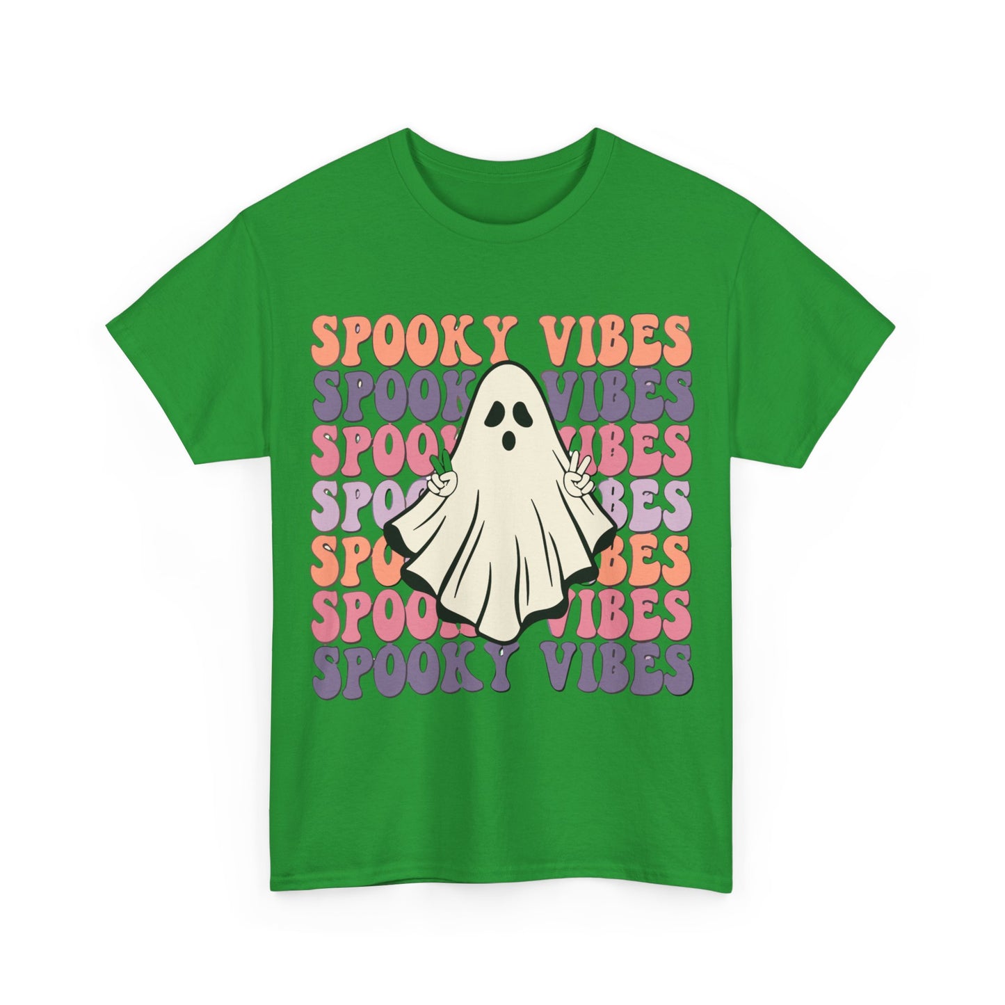 Spooky Vibes Tee - Unisex Heavy Cotton Shirt for Halloween, Casual Wear, Ghost Lovers, Fall Fashion, Trick or Treat T-Shirt