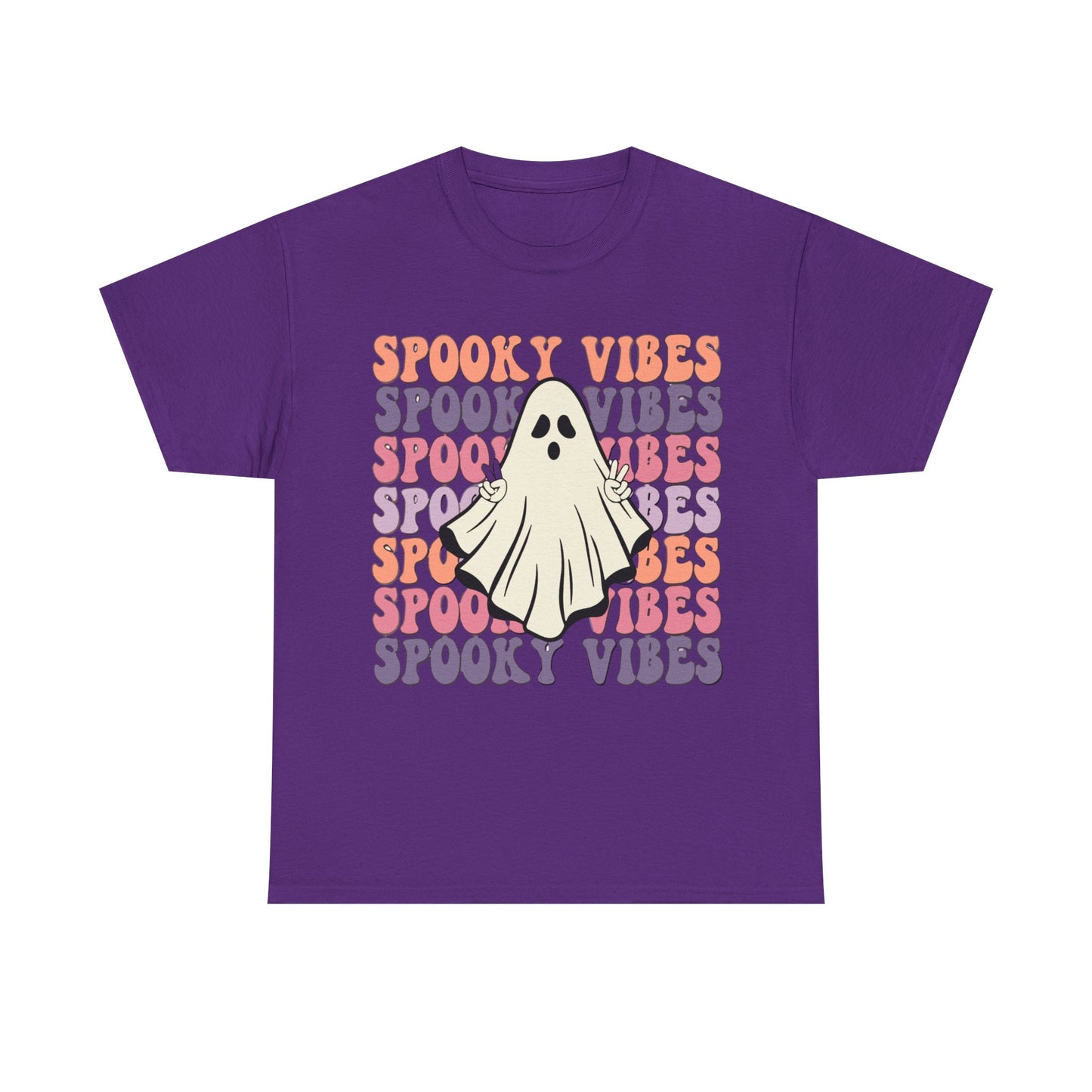 Spooky Vibes Tee - Unisex Heavy Cotton Shirt for Halloween, Casual Wear, Ghost Lovers, Fall Fashion, Trick or Treat T-Shirt