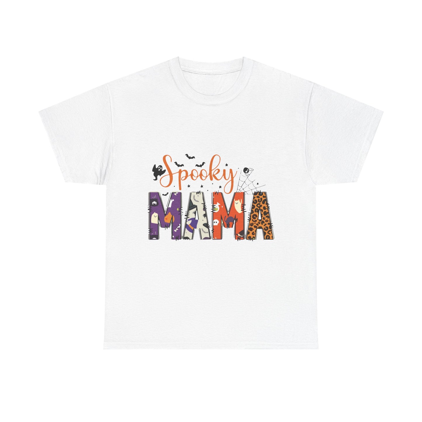 Spooky Mama Halloween T-Shirt, Unisex Heavy Cotton Tee, Halloween Shirt, Gift for Moms, Fall Fashion, Casual Wear, Trick or Treat