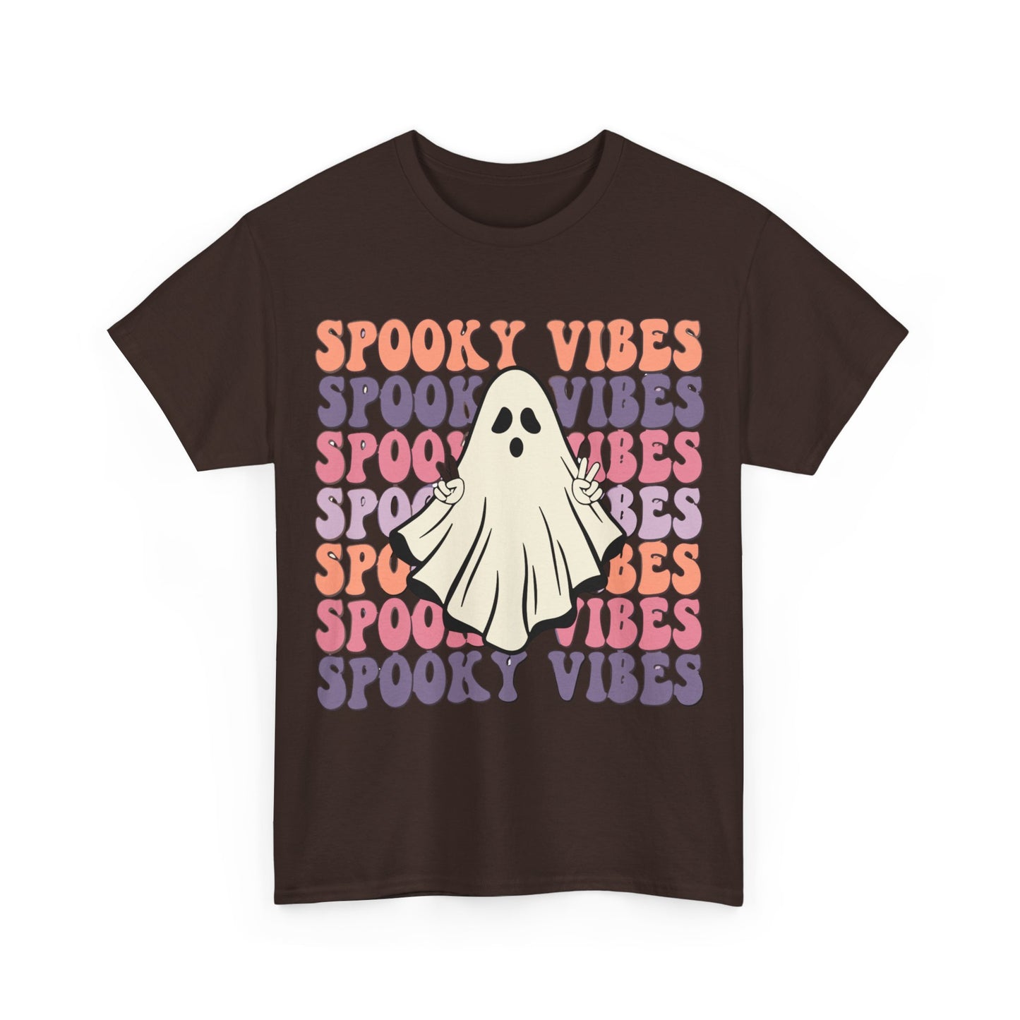 Spooky Vibes Tee - Unisex Heavy Cotton Shirt for Halloween, Casual Wear, Ghost Lovers, Fall Fashion, Trick or Treat T-Shirt