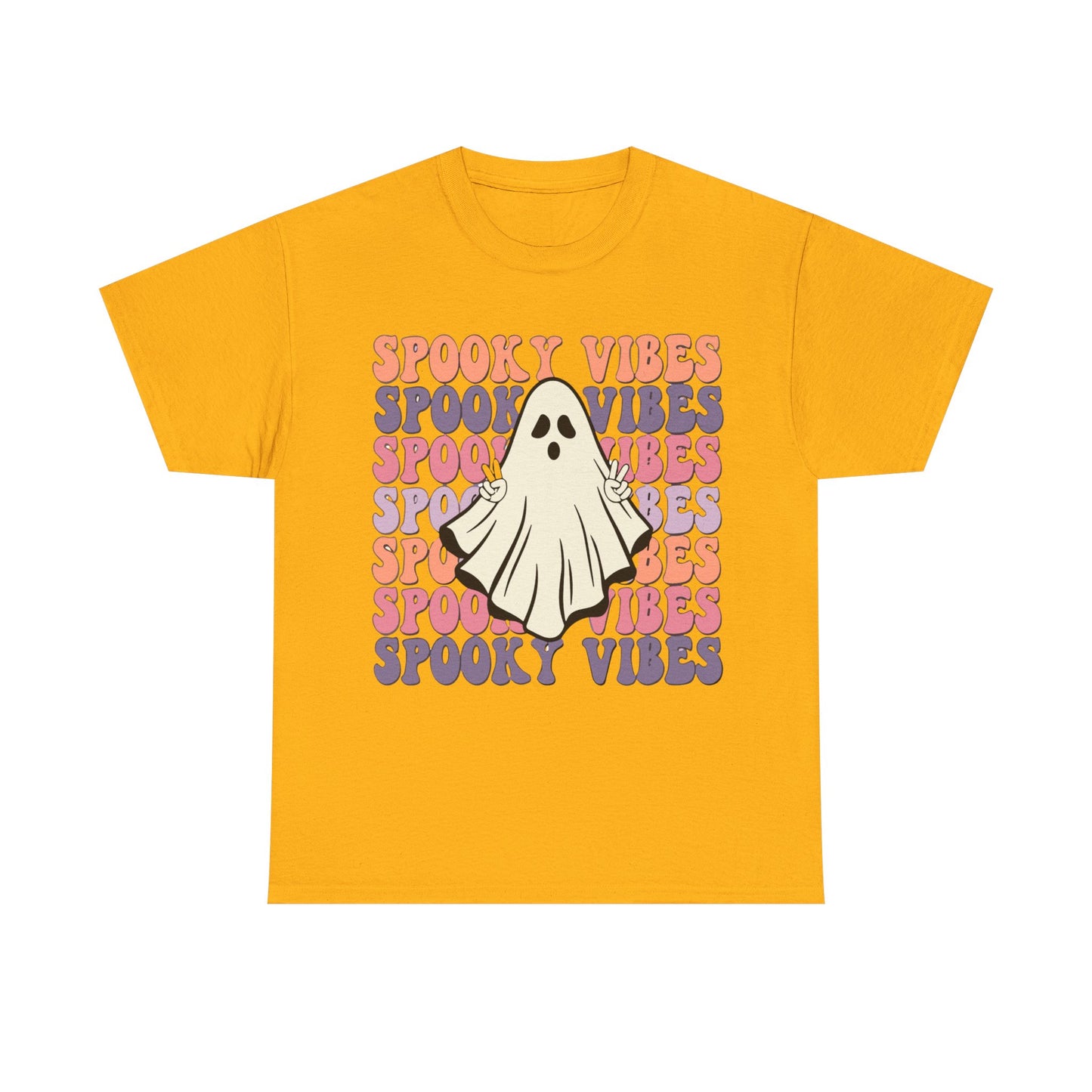 Spooky Vibes Tee - Unisex Heavy Cotton Shirt for Halloween, Casual Wear, Ghost Lovers, Fall Fashion, Trick or Treat T-Shirt