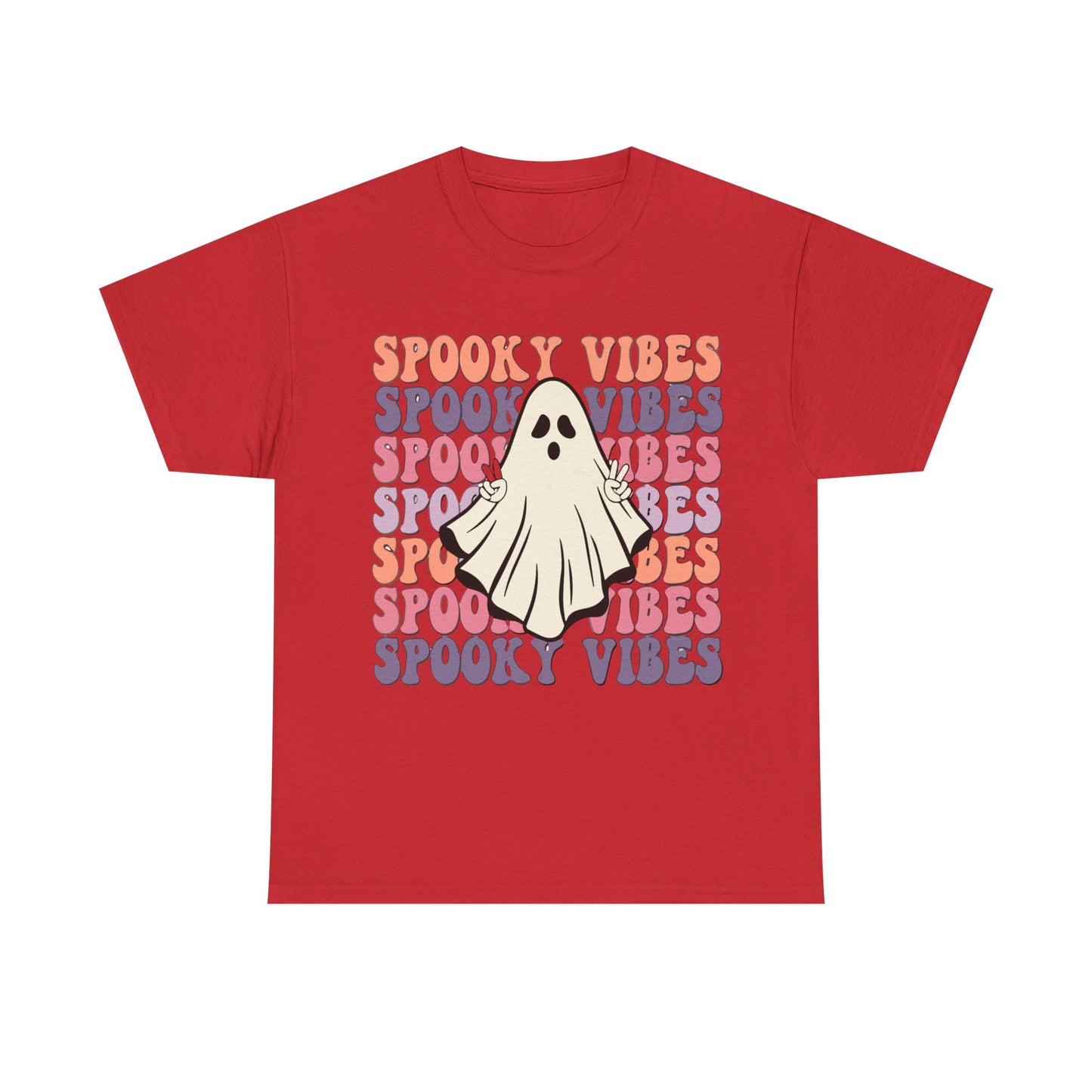 Spooky Vibes Tee - Unisex Heavy Cotton Shirt for Halloween, Casual Wear, Ghost Lovers, Fall Fashion, Trick or Treat T-Shirt