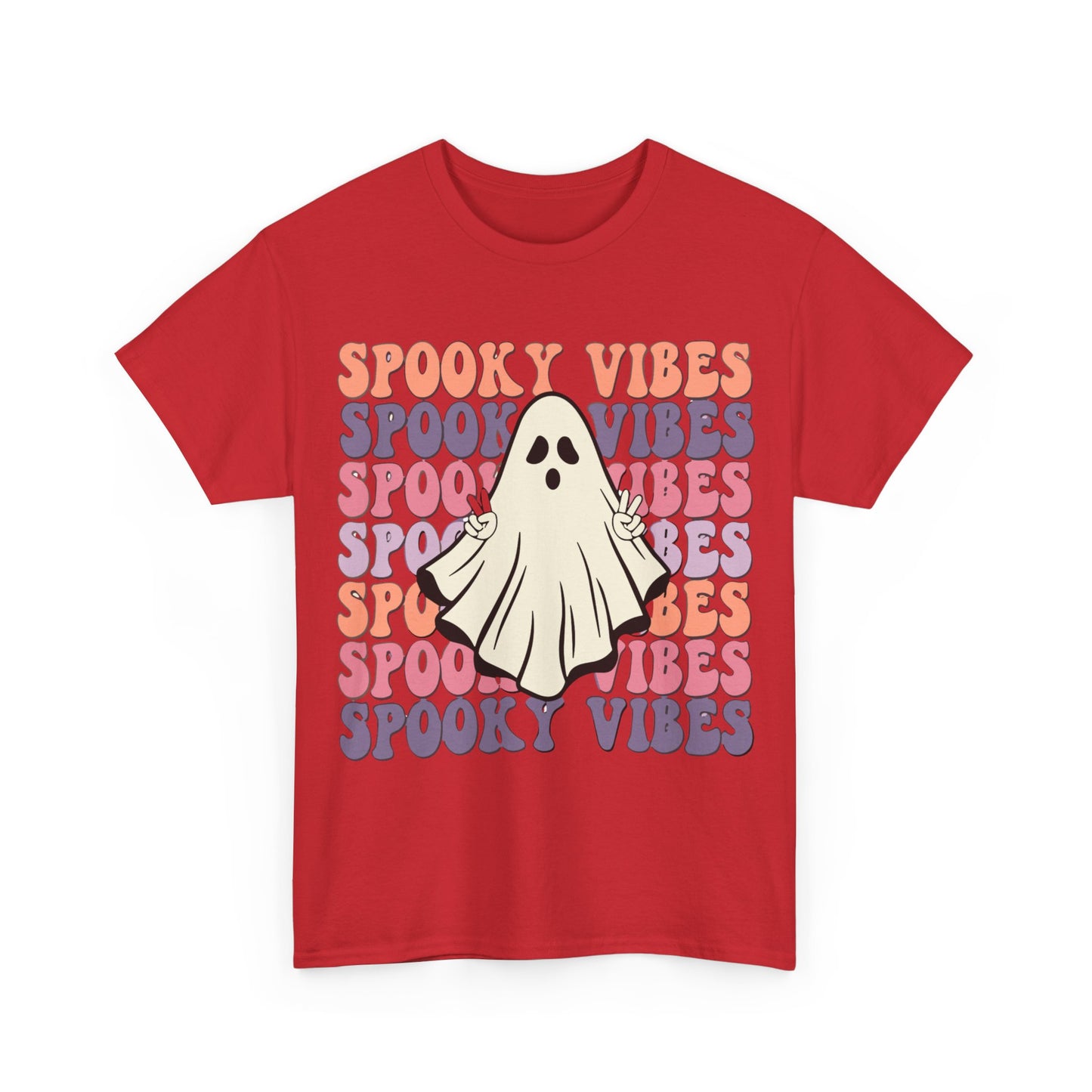 Spooky Vibes Tee - Unisex Heavy Cotton Shirt for Halloween, Casual Wear, Ghost Lovers, Fall Fashion, Trick or Treat T-Shirt