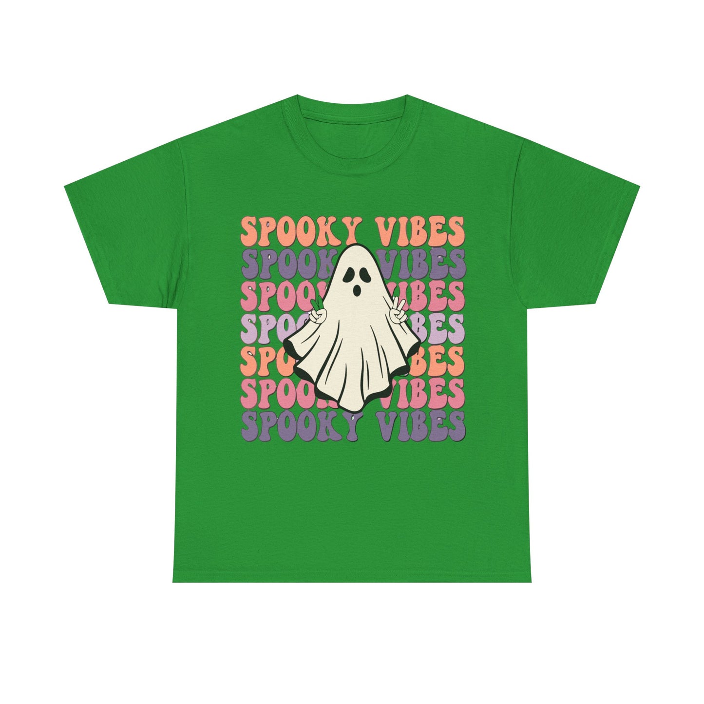 Spooky Vibes Tee - Unisex Heavy Cotton Shirt for Halloween, Casual Wear, Ghost Lovers, Fall Fashion, Trick or Treat T-Shirt