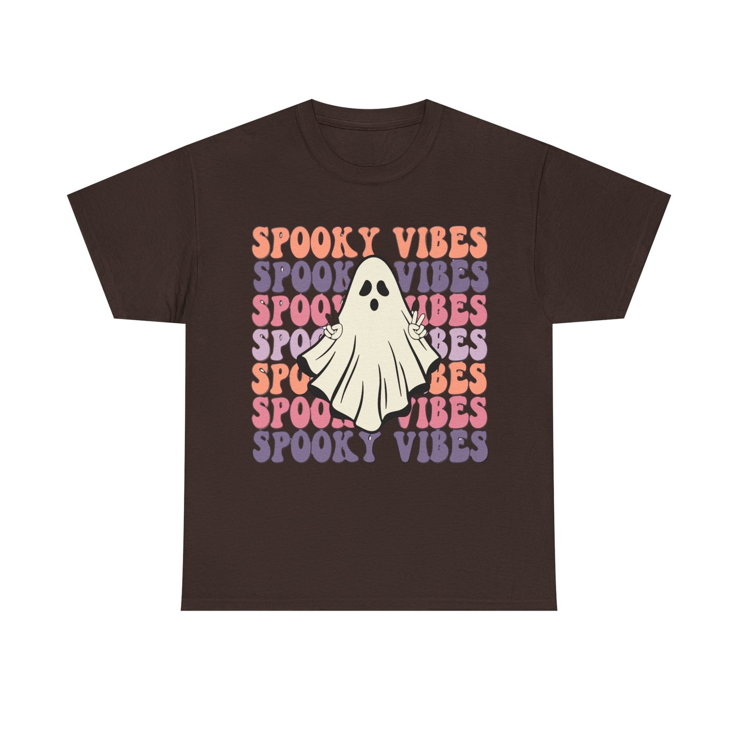 Spooky Vibes Tee - Unisex Heavy Cotton Shirt for Halloween, Casual Wear, Ghost Lovers, Fall Fashion, Trick or Treat T-Shirt