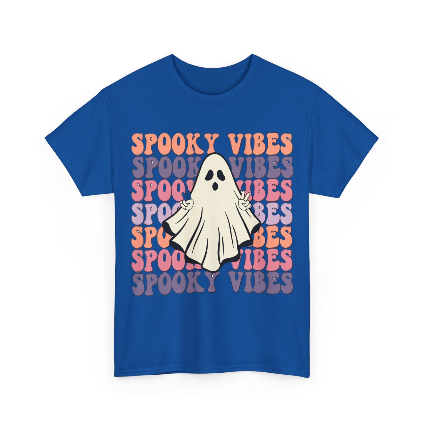 Spooky Vibes Tee - Unisex Heavy Cotton Shirt for Halloween, Casual Wear, Ghost Lovers, Fall Fashion, Trick or Treat T-Shirt