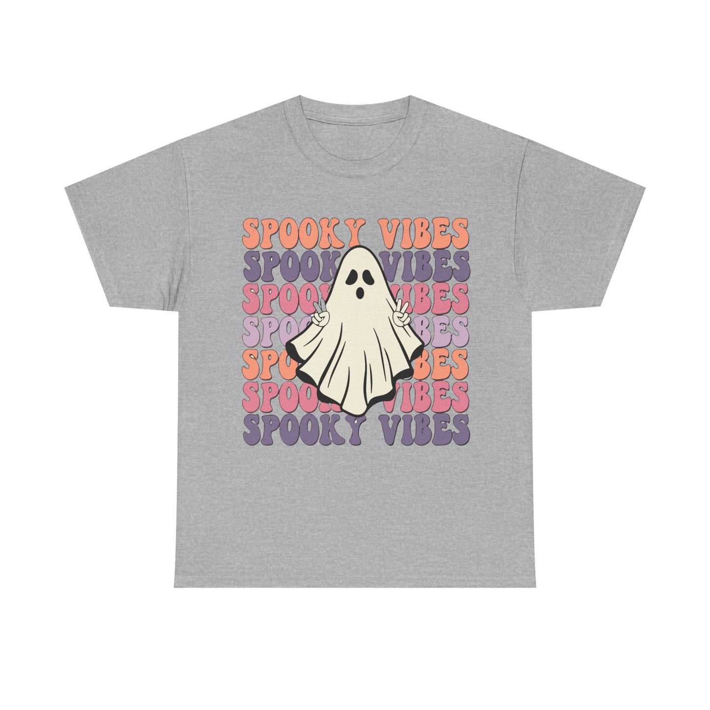 Spooky Vibes Tee - Unisex Heavy Cotton Shirt for Halloween, Casual Wear, Ghost Lovers, Fall Fashion, Trick or Treat T-Shirt