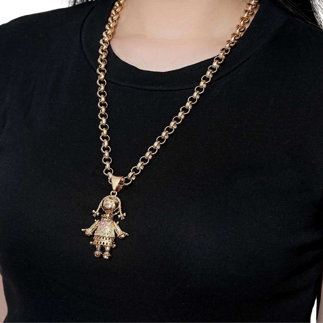 Rag Doll Belcher Wholesale Chain Gold Women's Necklace