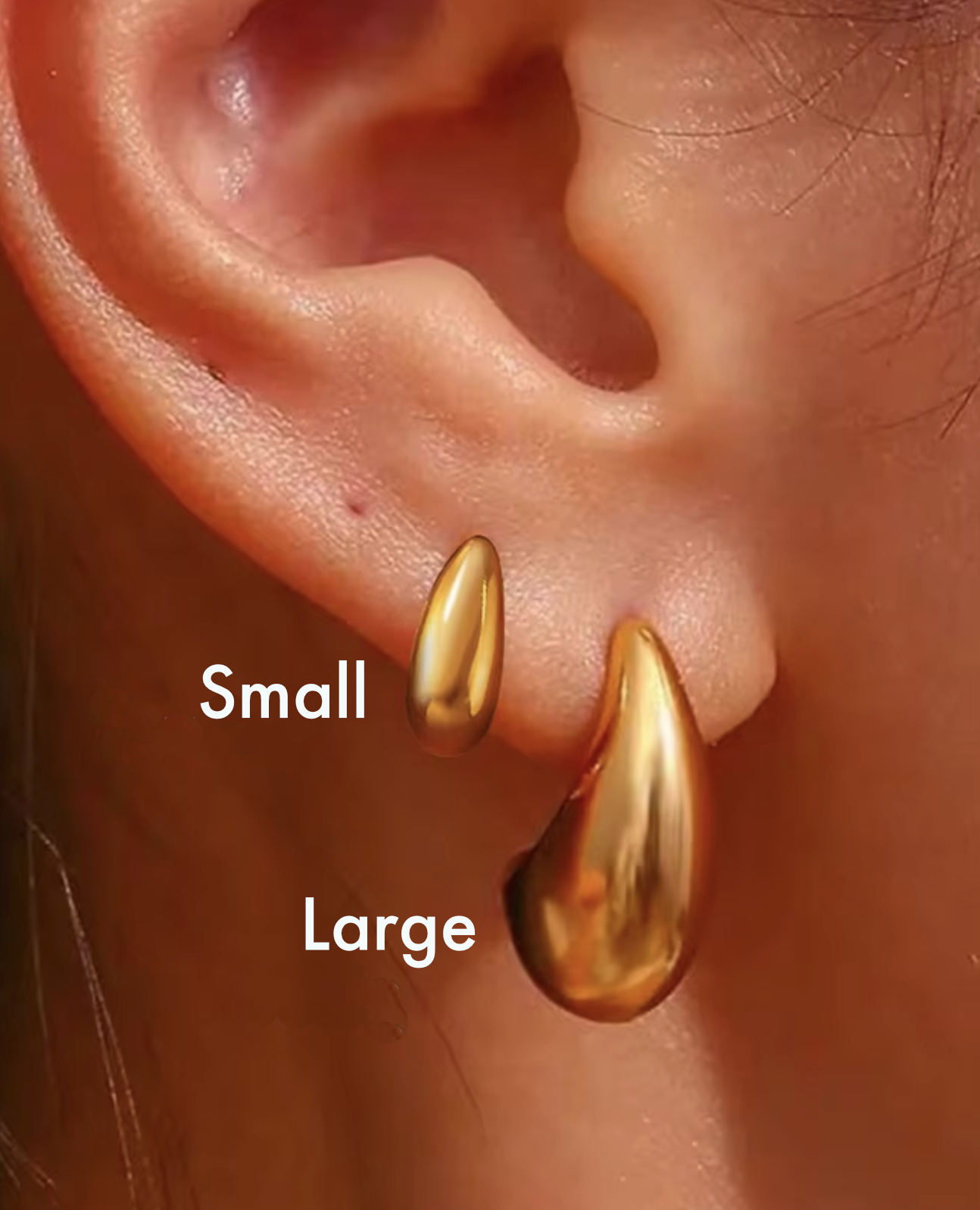 Chunky Gold Lightweight Waterdrop Teardrop Earrings for Her