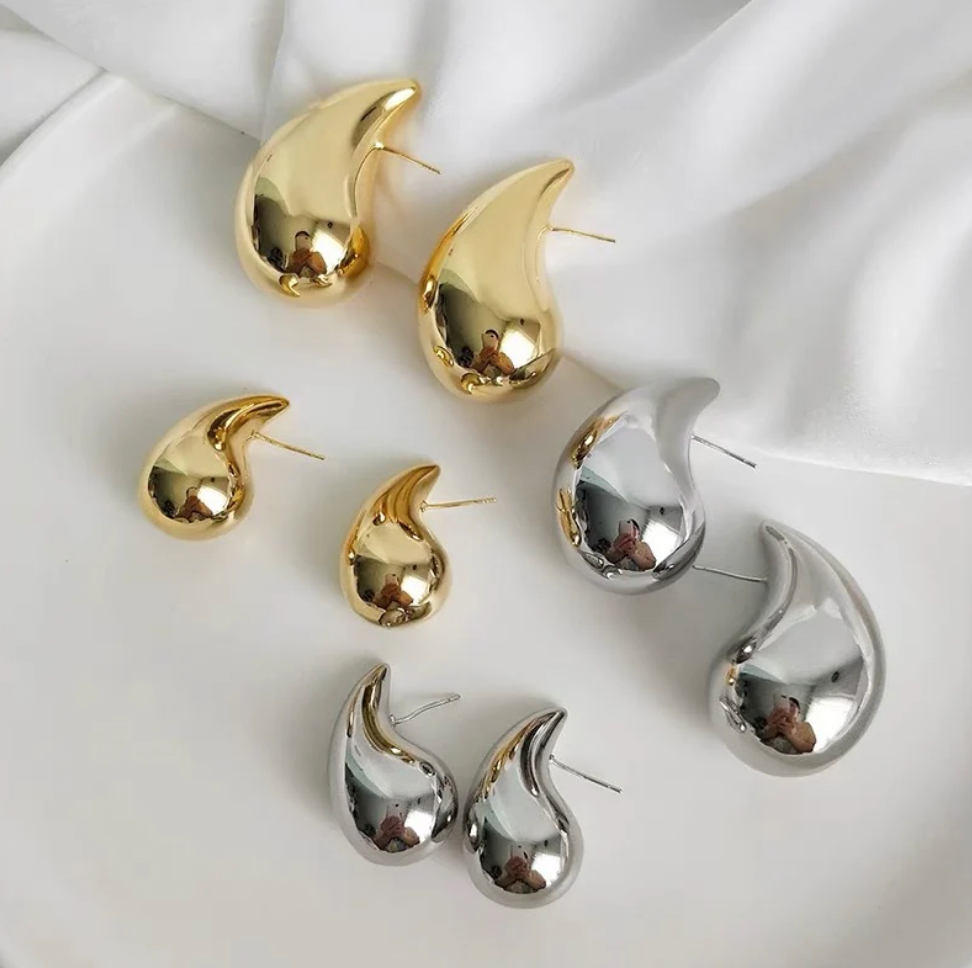 Chunky Gold Lightweight Waterdrop Teardrop Earrings for Her