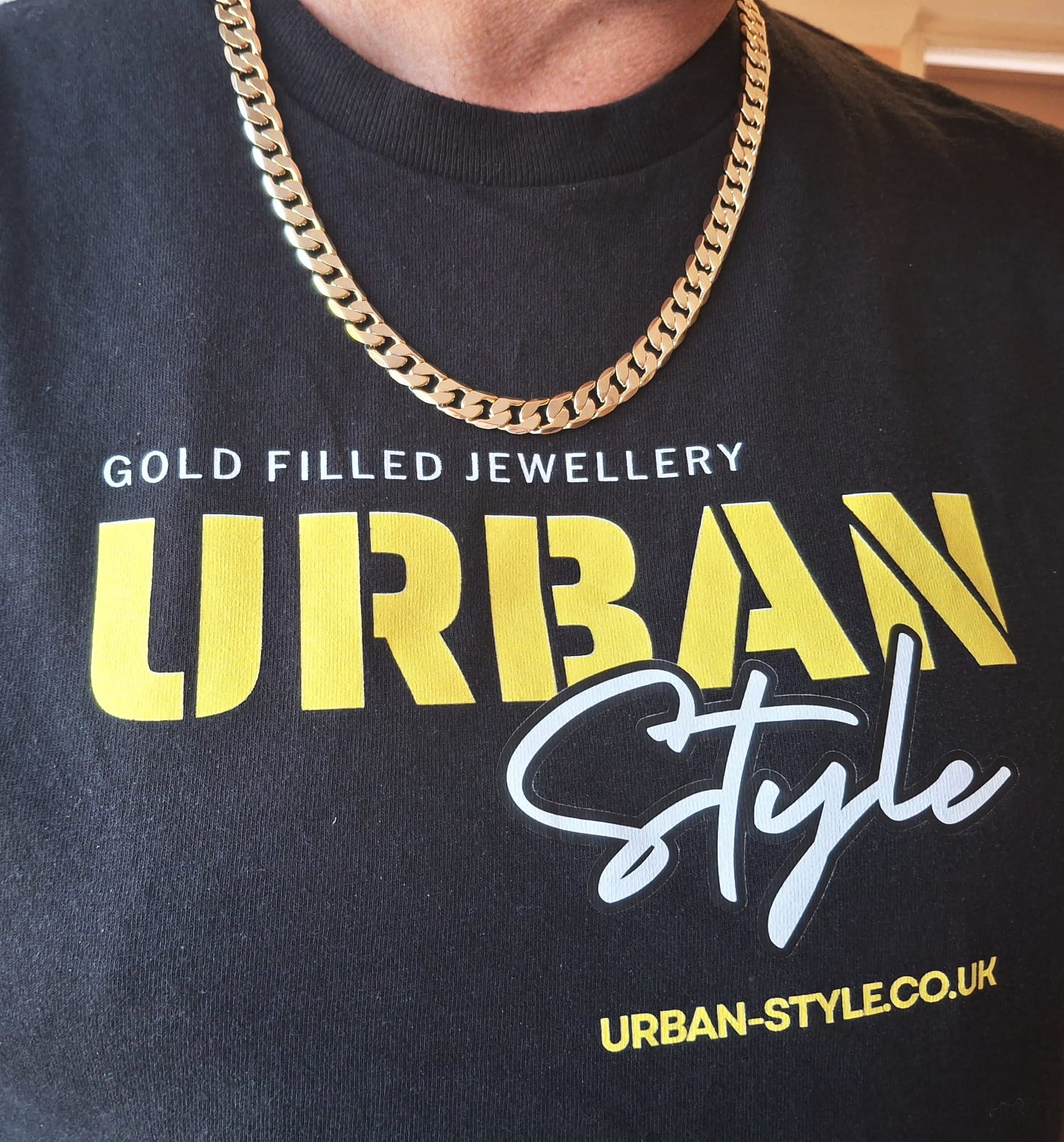 9mm Gold Filled Cuban Chain For Men and Women, Trendy Modern Style Layering Necklace