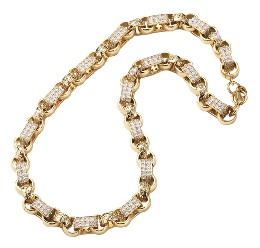XXL Gold Studded Gypsy Link Belcher Chain
