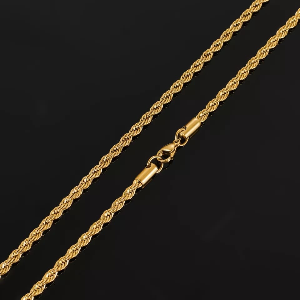 6mm 24 inch Gold Rope Chain