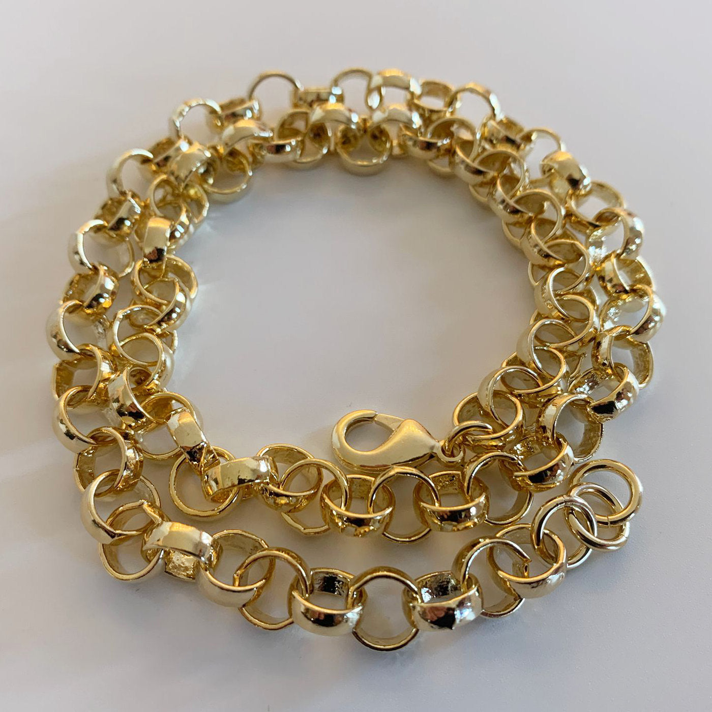 10mm Gold Smooth Belcher Chain  24 inch