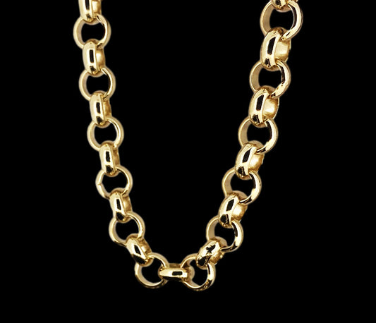 10mm Gold Smooth Belcher Chain  24 inch