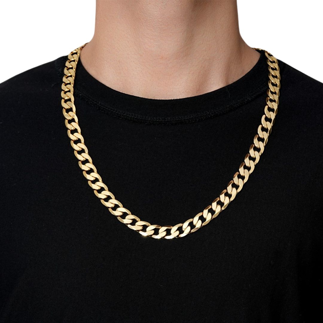 12mm Mens Gold Cuban Curb Chain