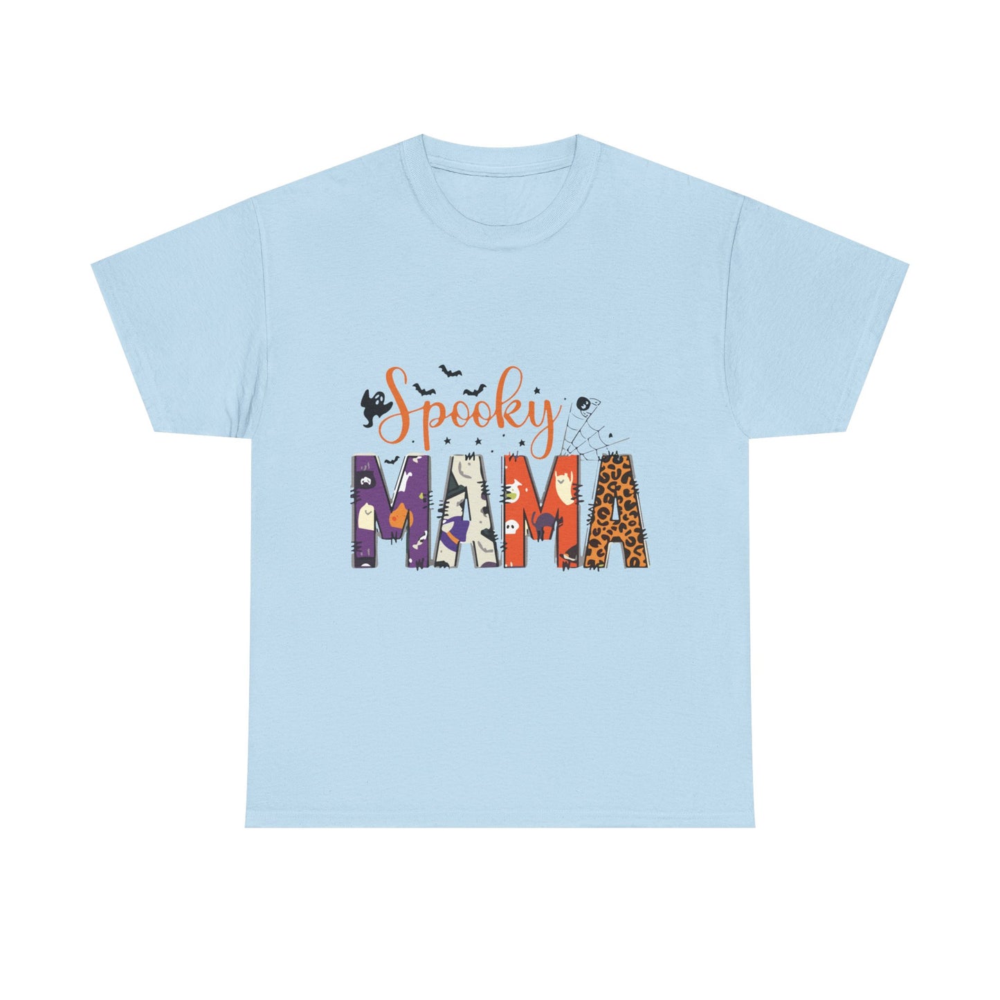 Spooky Mama Halloween T-Shirt, Unisex Heavy Cotton Tee, Halloween Shirt, Gift for Moms, Fall Fashion, Casual Wear, Trick or Treat