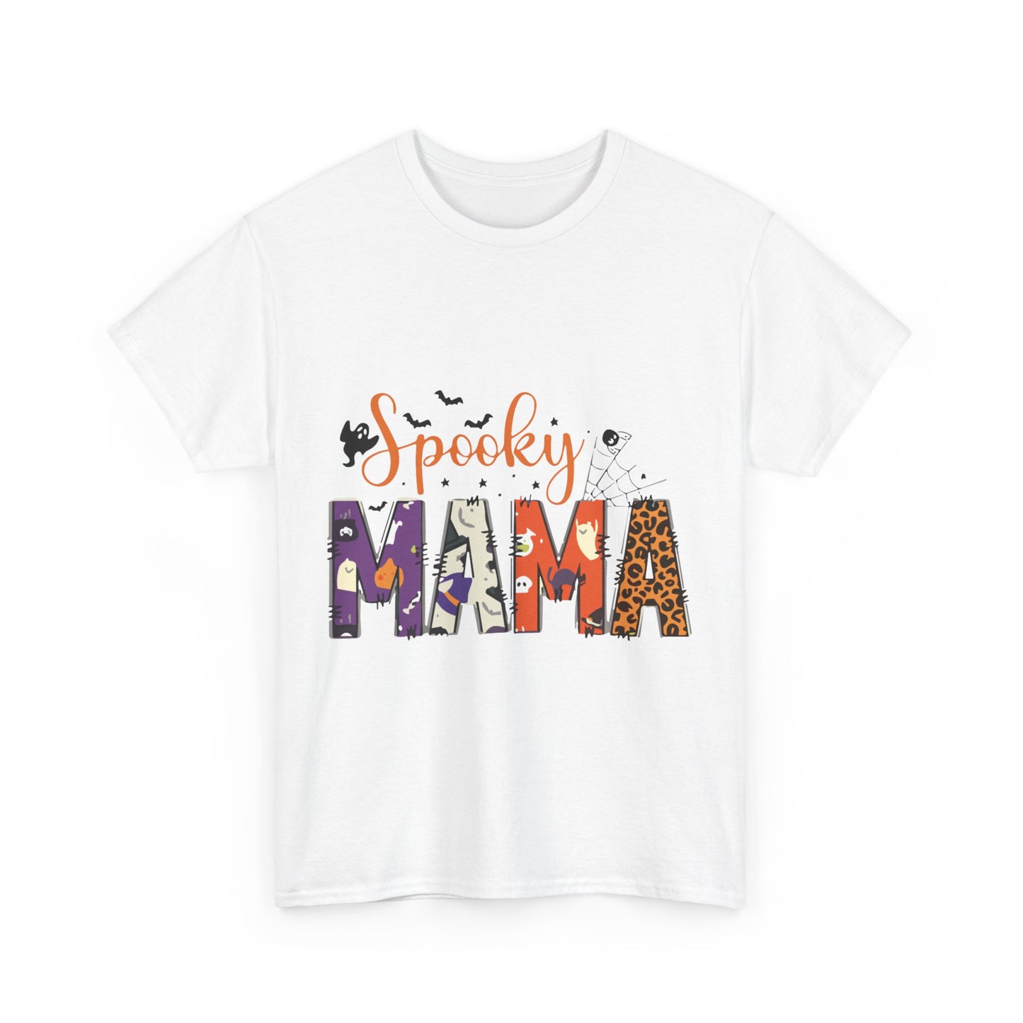 Spooky Mama Halloween T-Shirt, Unisex Heavy Cotton Tee, Halloween Shirt, Gift for Moms, Fall Fashion, Casual Wear, Trick or Treat