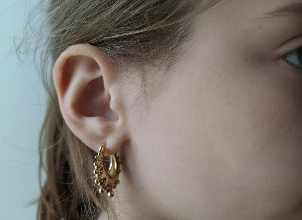 Kids 25mm Gold Gypsy Creole Earrings For Girls