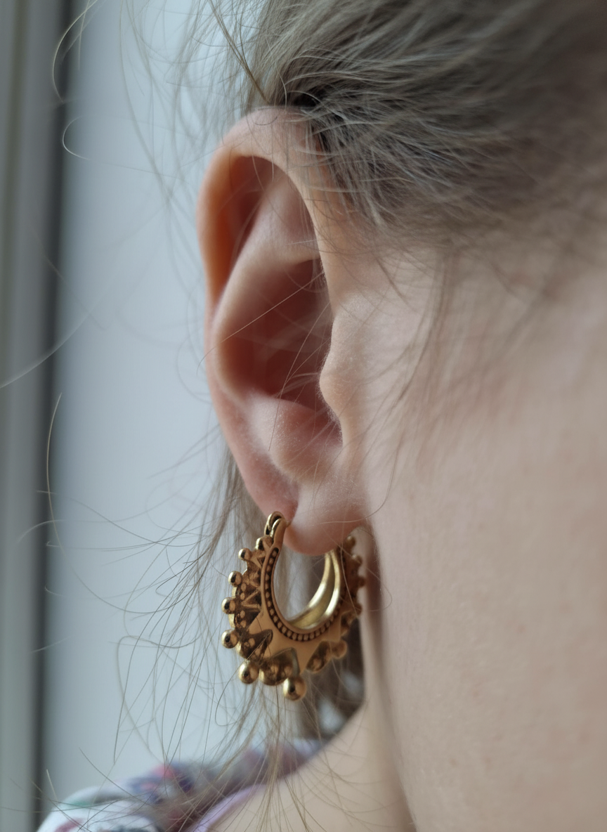 Kids 25mm Gold Gypsy Creole Earrings For Girls