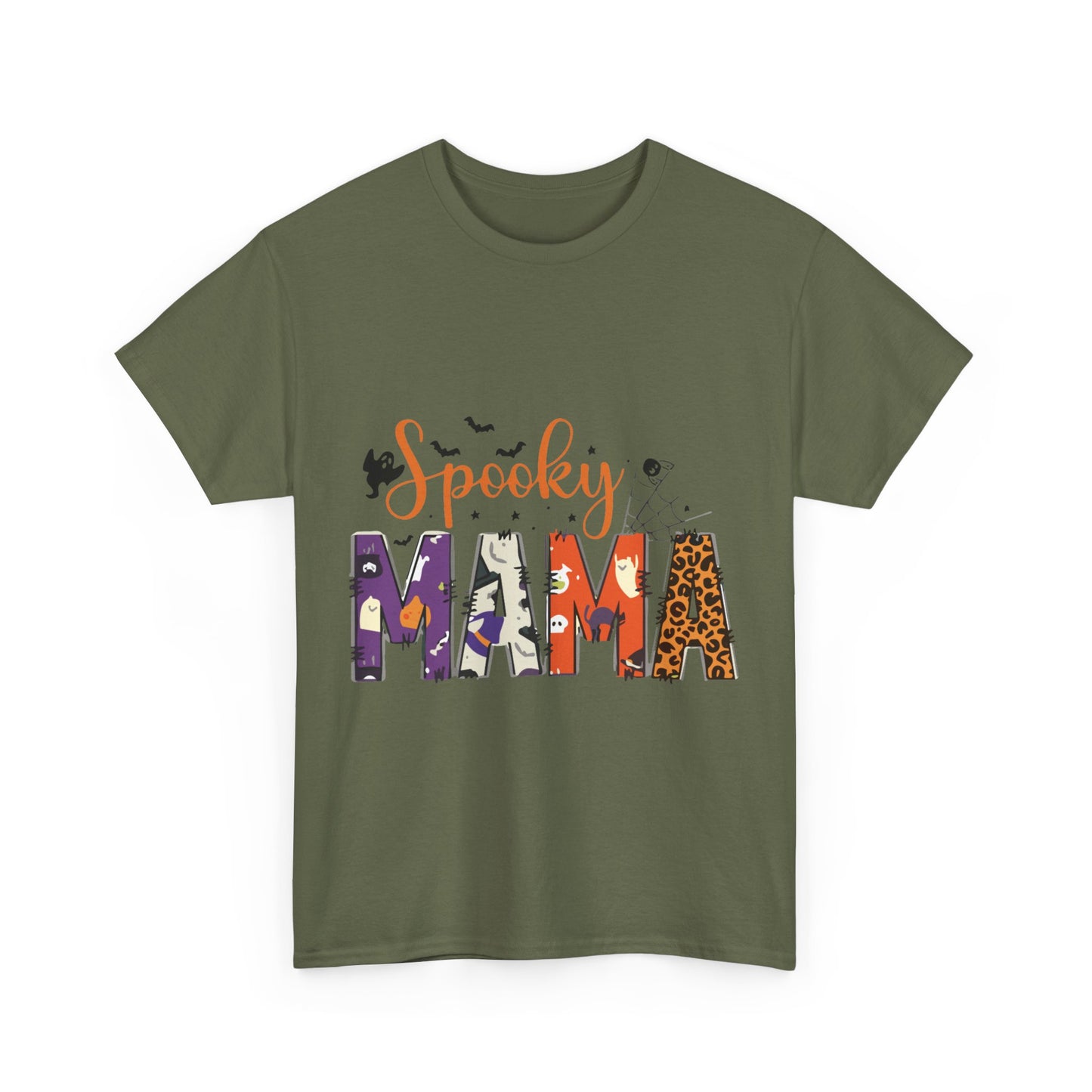 Spooky Mama Halloween T-Shirt, Unisex Heavy Cotton Tee, Halloween Shirt, Gift for Moms, Fall Fashion, Casual Wear, Trick or Treat