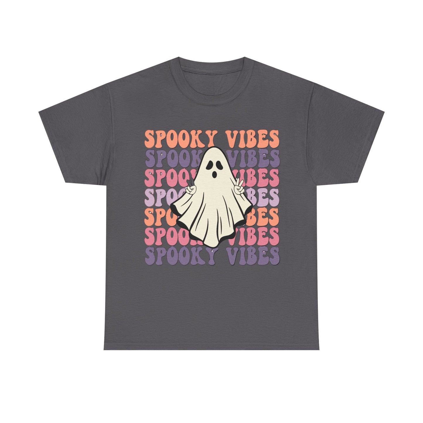Spooky Vibes Tee - Unisex Heavy Cotton Shirt for Halloween, Casual Wear, Ghost Lovers, Fall Fashion, Trick or Treat T-Shirt