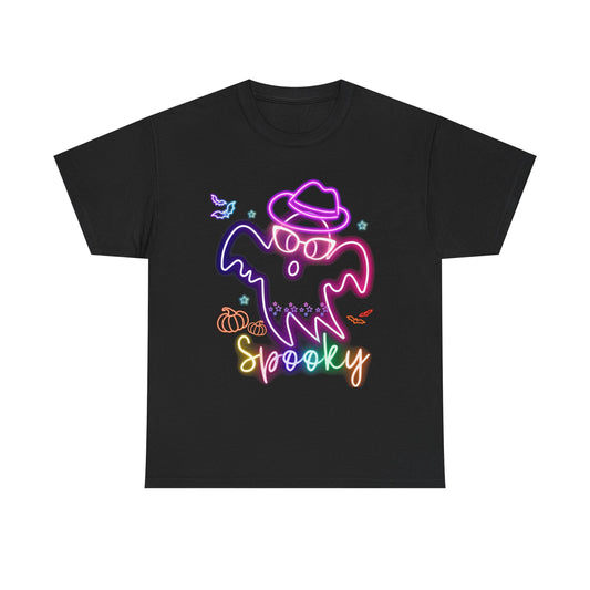 Halloween Spooky Ghost Tee, Unisex Cotton T-Shirt, Fall Apparel, Casual Halloween Outfit, Fun Ghost T-Shirt, Spooky Season