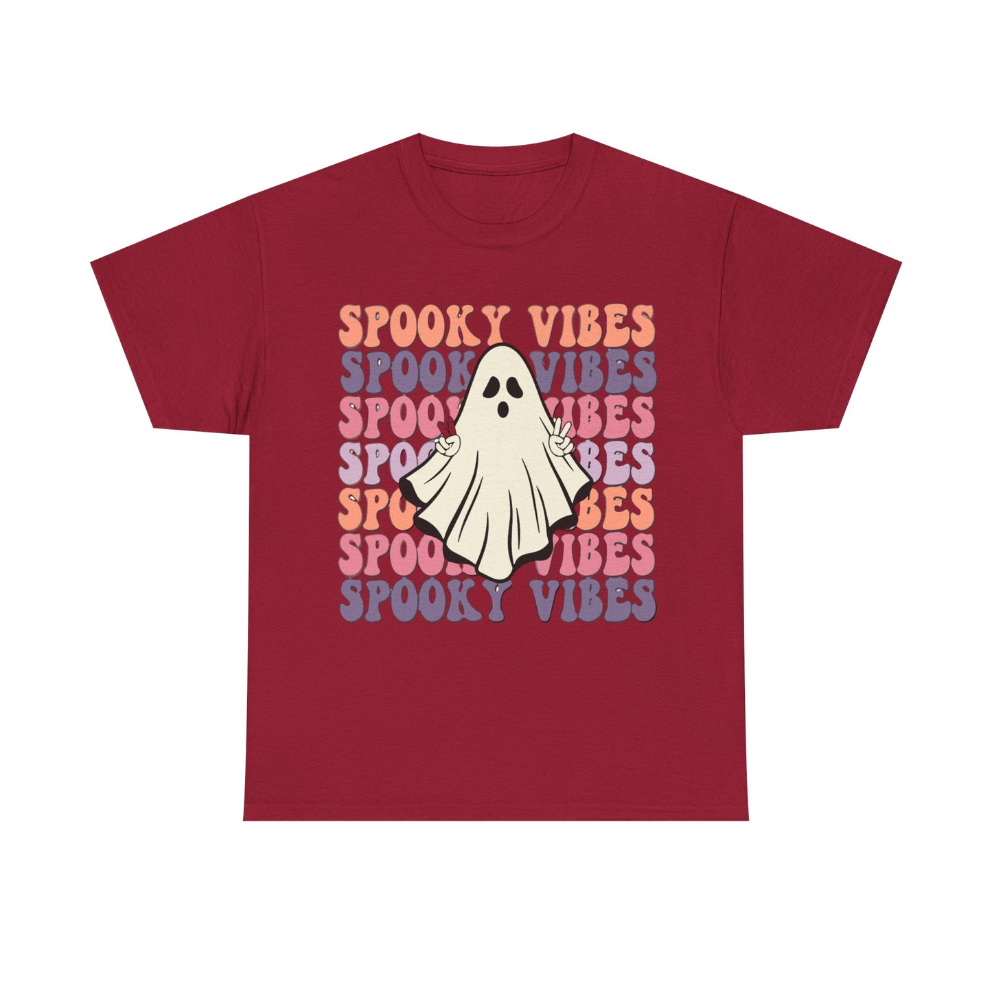 Spooky Vibes Tee - Unisex Heavy Cotton Shirt for Halloween, Casual Wear, Ghost Lovers, Fall Fashion, Trick or Treat T-Shirt