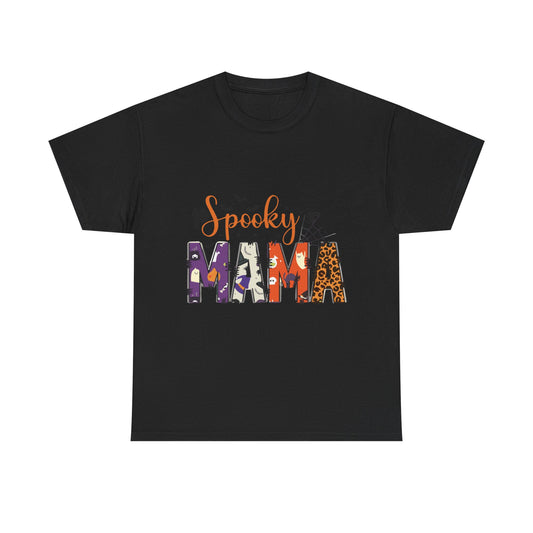 Spooky Mama Halloween T-Shirt, Unisex Heavy Cotton Tee, Halloween Shirt, Gift for Moms, Fall Fashion, Casual Wear, Trick or Treat