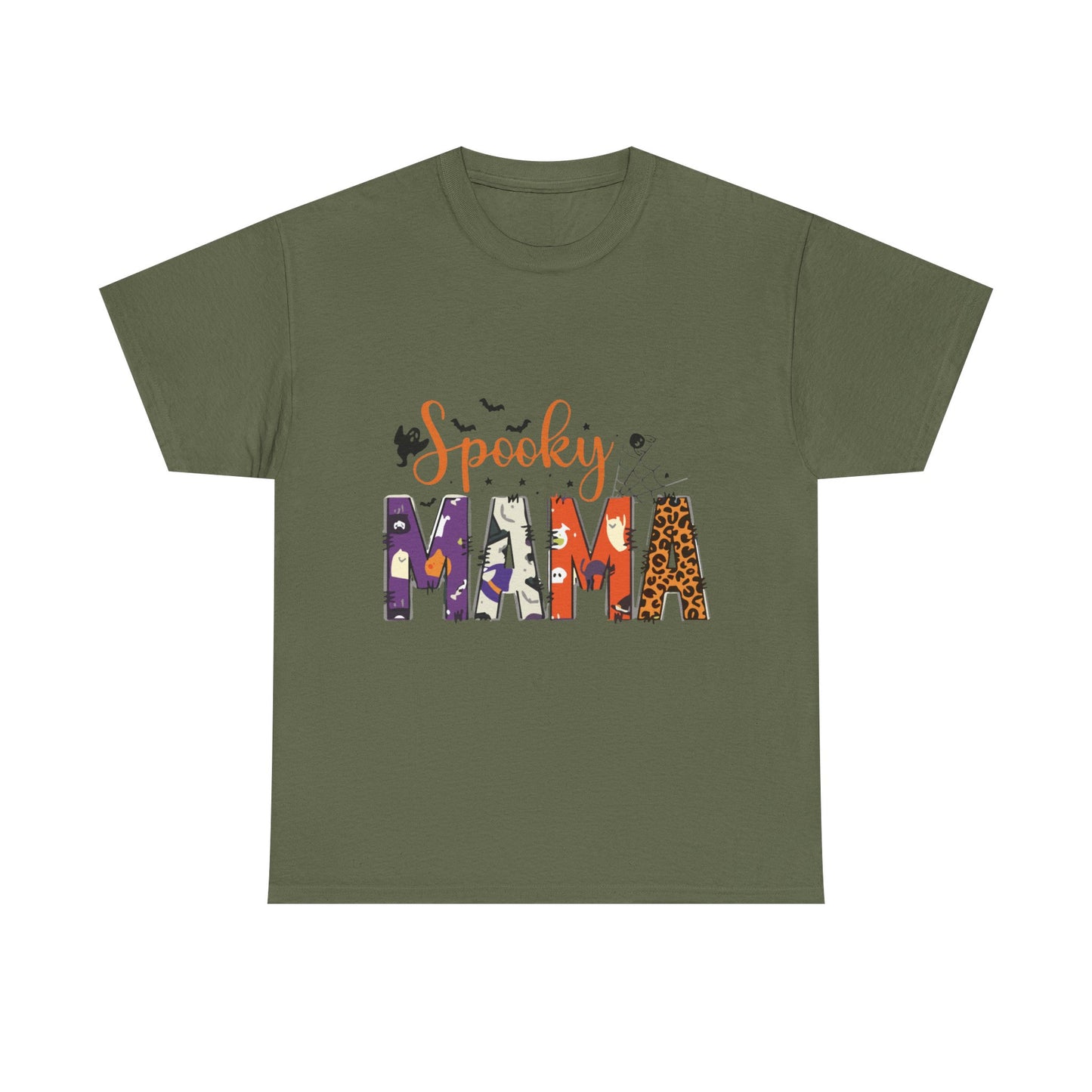 Spooky Mama Halloween T-Shirt, Unisex Heavy Cotton Tee, Halloween Shirt, Gift for Moms, Fall Fashion, Casual Wear, Trick or Treat