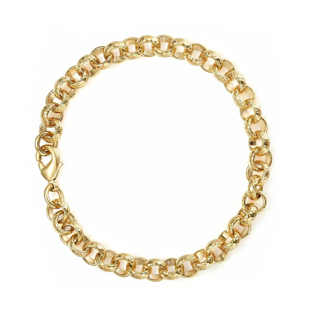 Set 8mm Gold Diamond Cut Pattern Belcher Chain and Bracelet 24+ 8 inch