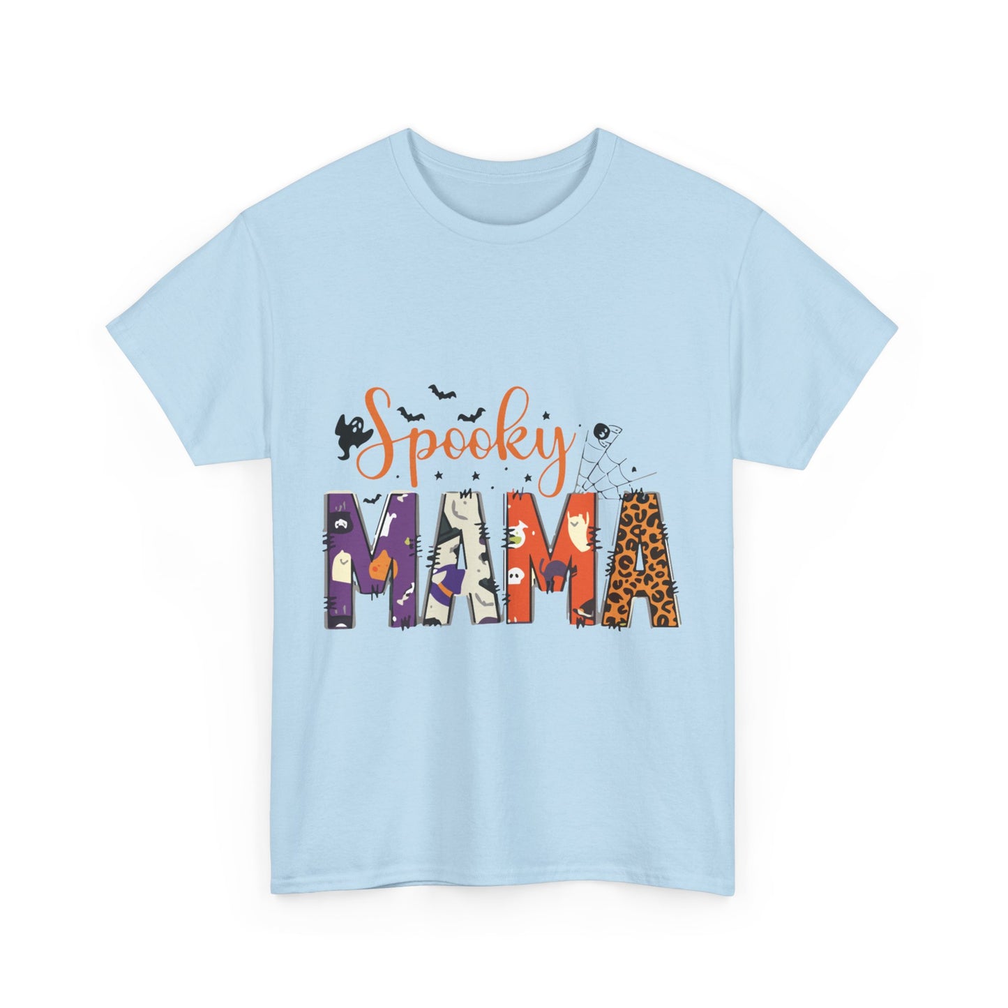 Spooky Mama Halloween T-Shirt, Unisex Heavy Cotton Tee, Halloween Shirt, Gift for Moms, Fall Fashion, Casual Wear, Trick or Treat