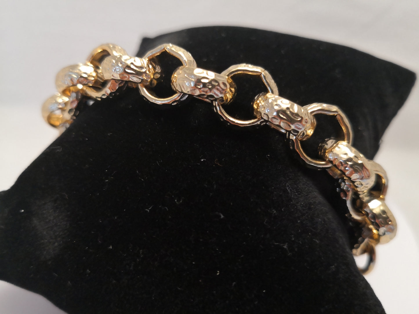 Kids Gold Diamond Cut Pattern Belcher Bracelet