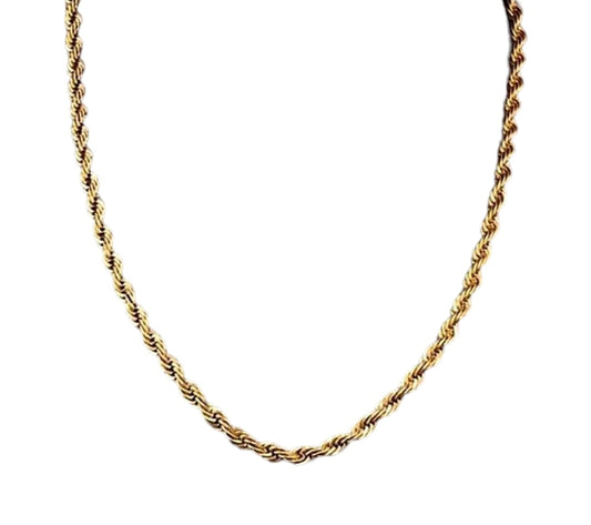 6mm 24 inch Gold Rope Chain