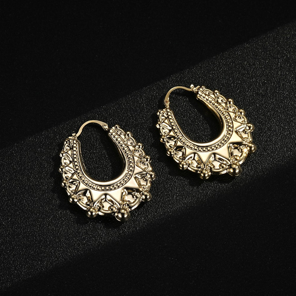 Large 51mm Gold Oval size Gypsy Creole Earrings For Women