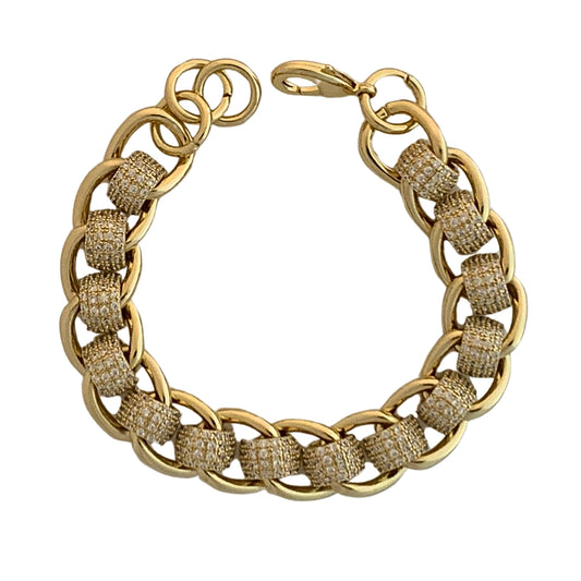 16mm Gold Filled Studded Rollerball Belcher Bracelet