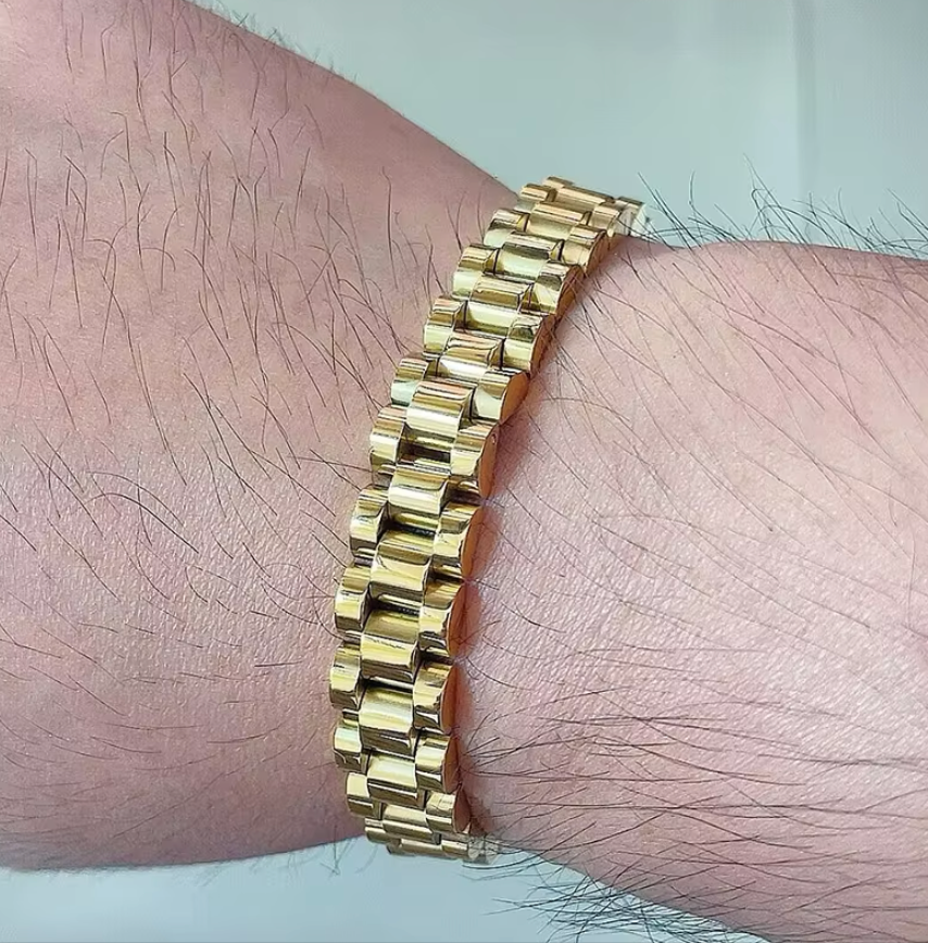 12mm Gold Watch Link Design Bracelet