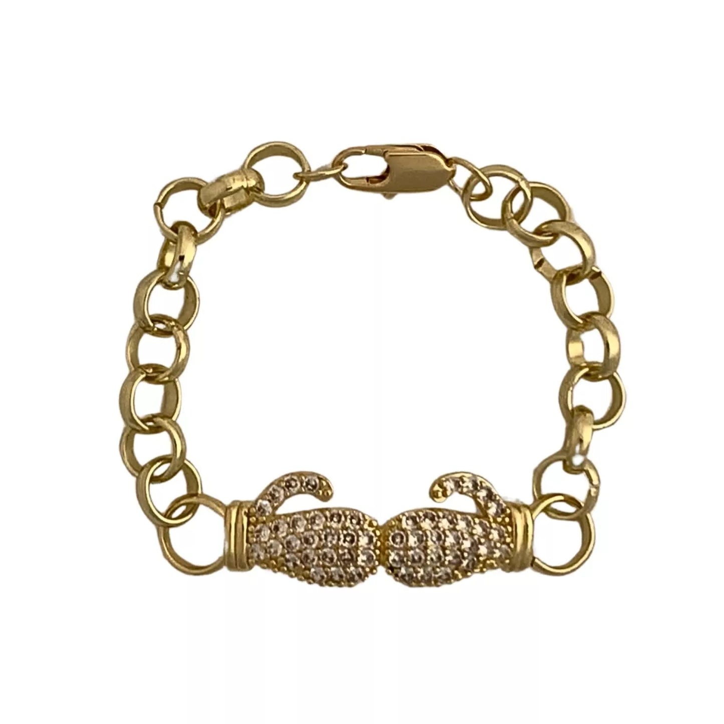 Boys Gold Belcher Bracelet With Boxing Glove