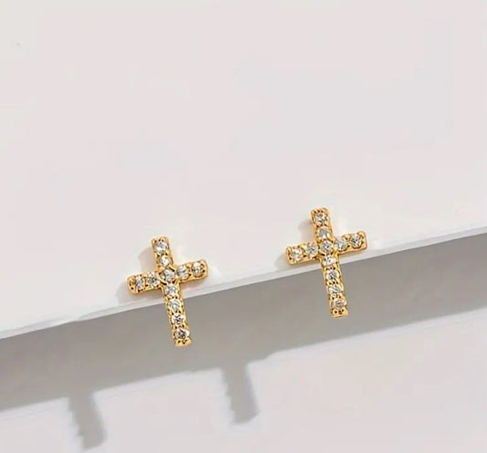 Studded Boho Style Cross Stud Earrings