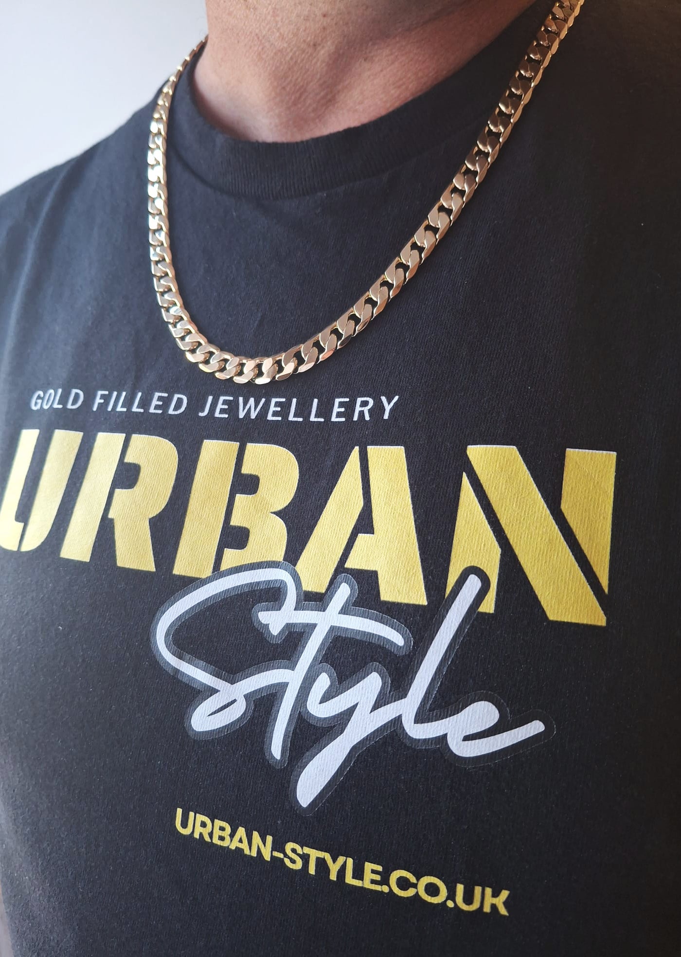 9mm Gold Filled Cuban Chain For Men and Women, Trendy Modern Style Layering Necklace