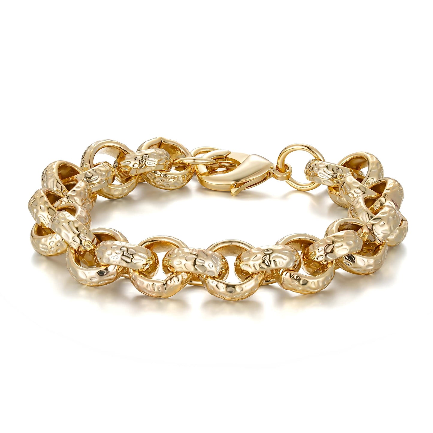 Kids Gold Diamond Cut Pattern Belcher Bracelet