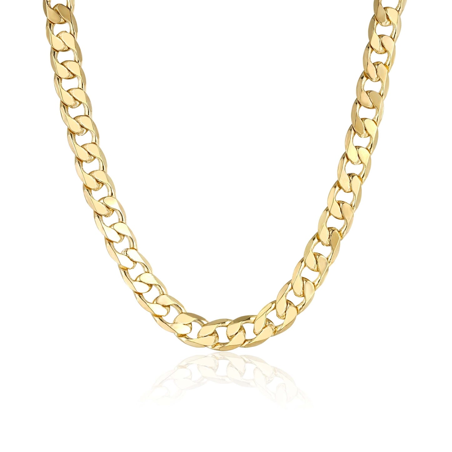 12mm Mens Gold Cuban Curb Chain