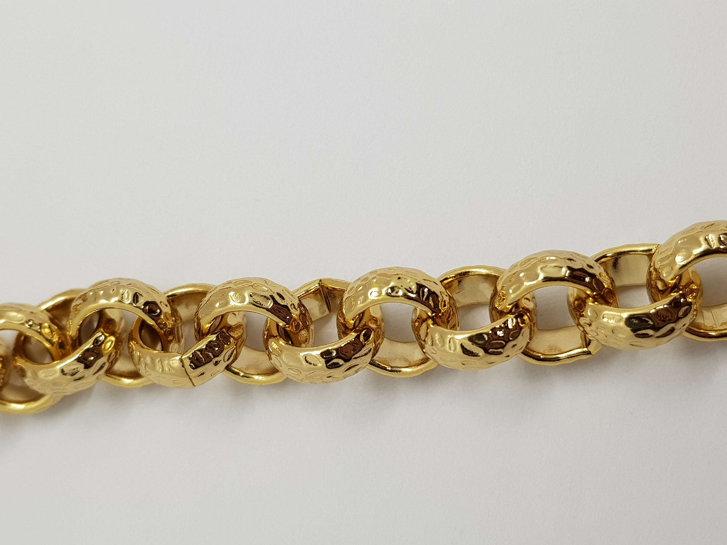 8mm Gold Diamond Cut Pattern Belcher Bracelet