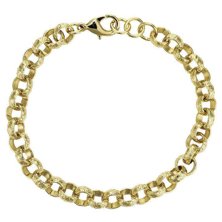 8mm Gold Diamond Cut Pattern Belcher Bracelet