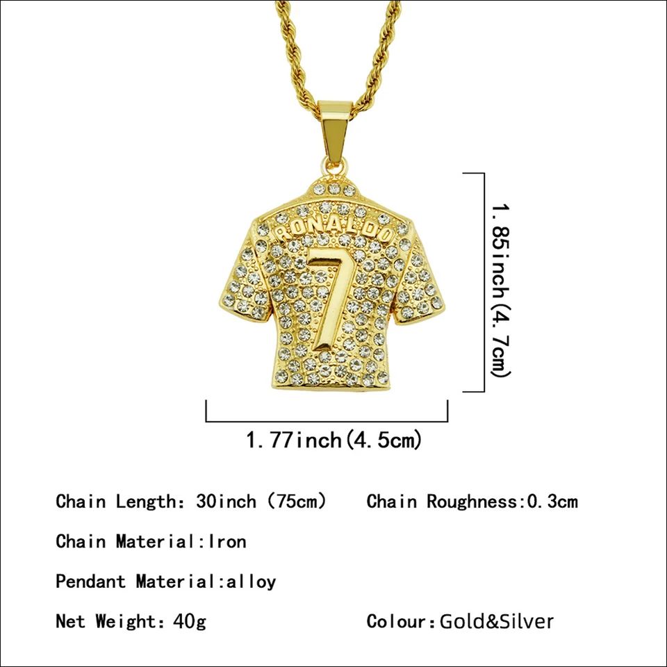 Ronaldo 7 chain necklace jersey 