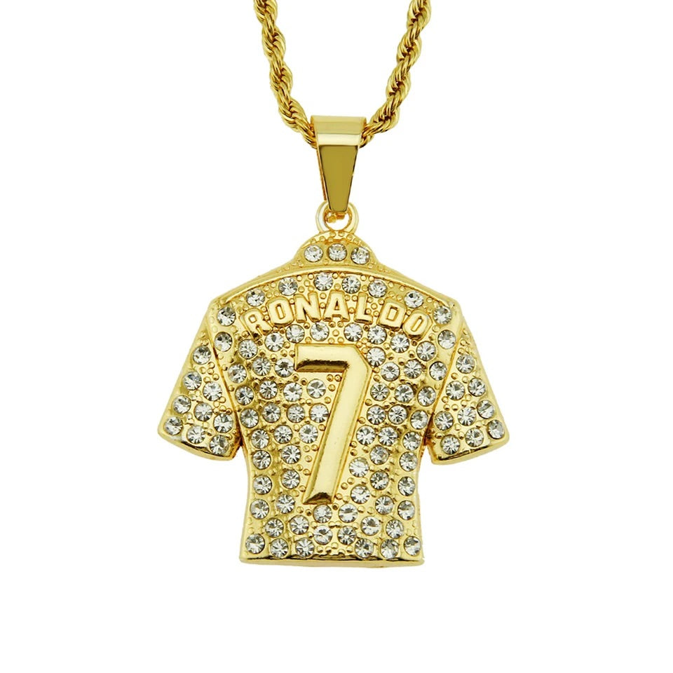 Ronaldo 7 pendant necklace bling 