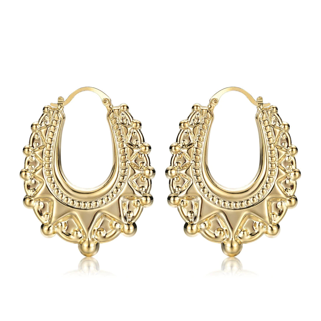 Large 51mm Gold Oval size Gypsy Creole Earrings For Women