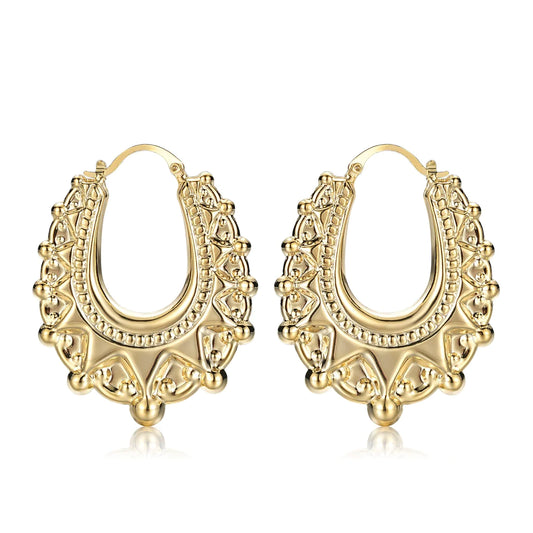 Large 51mm Gold Oval size Gypsy Creole Earrings For Women