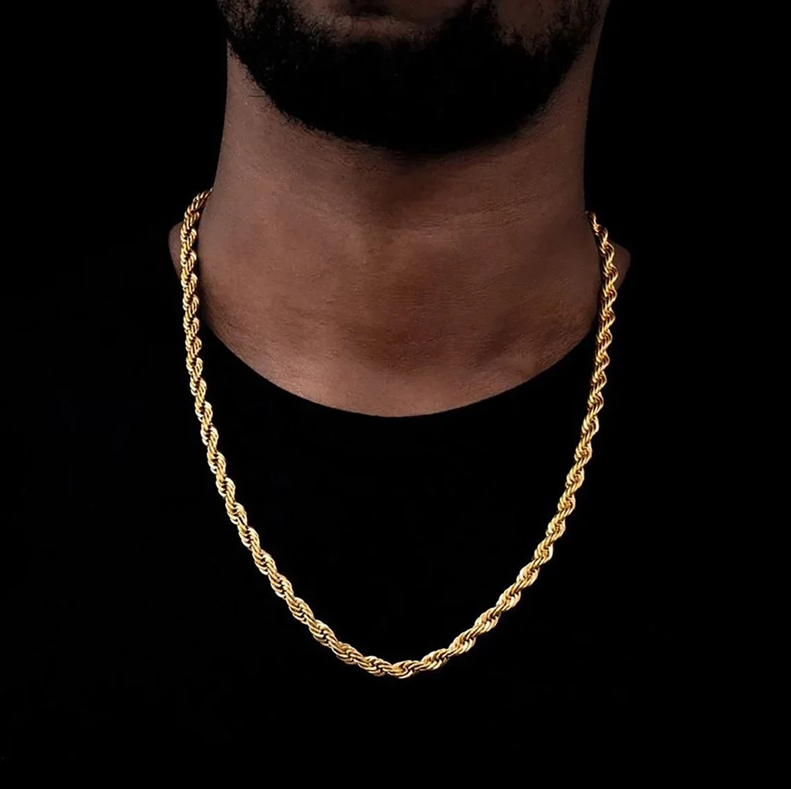 6mm 24 inch Gold Rope Chain